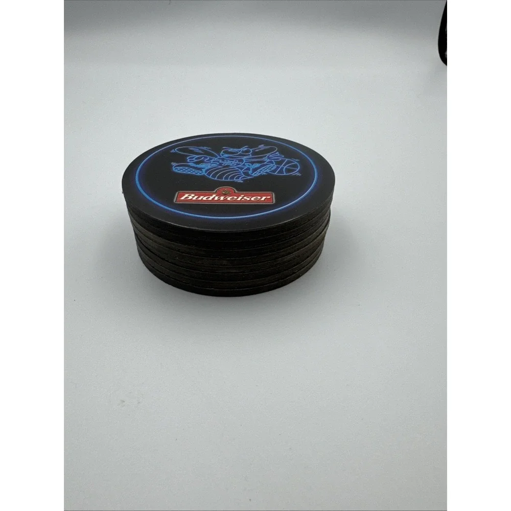Vintage NBA Charlotte Hornets Coasters set‎ of 8. Sponsored by Budweiser